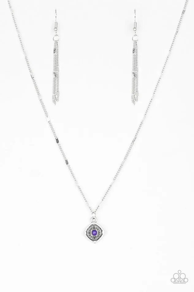 Paparazzi Jewelry Necklaces Paparazzi Necklace Follow Your Compass Purple