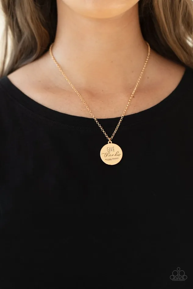 Paparazzi Jewelry Necklaces Paparazzi Necklace Give Thanks Gold
