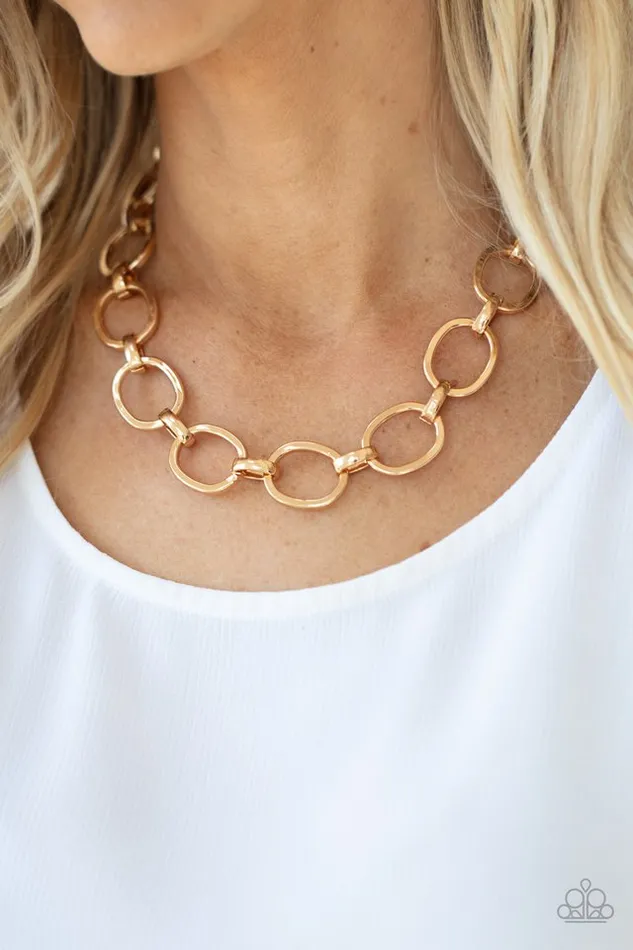 Paparazzi Jewelry Necklaces Paparazzi Necklace HAUTEly Contested Gold