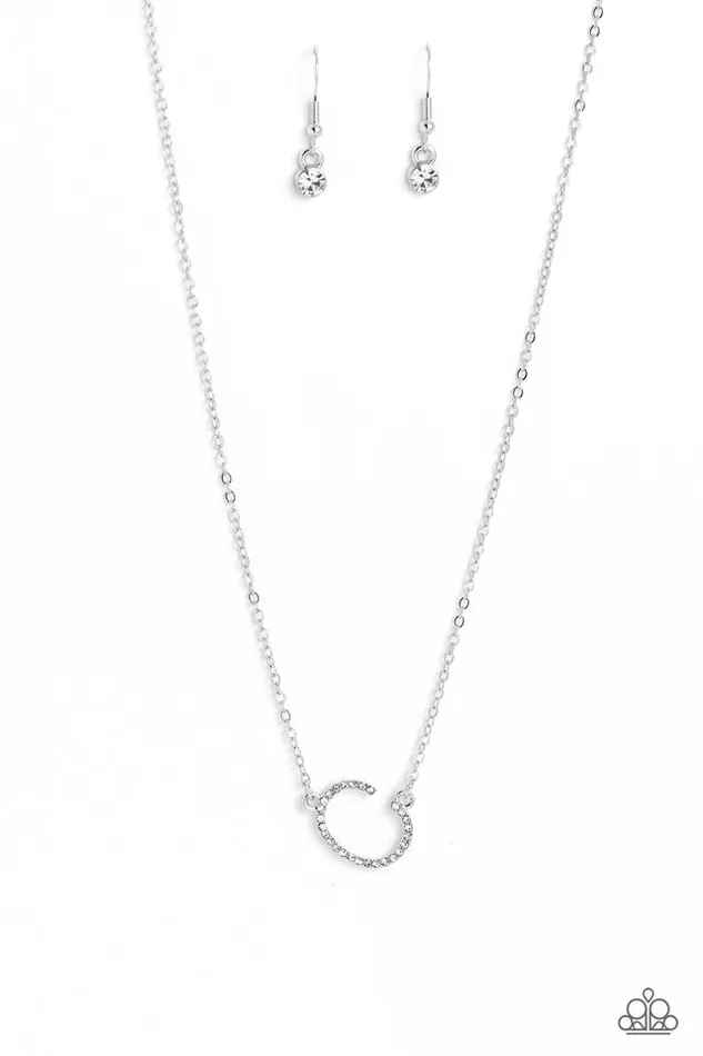 Paparazzi Jewelry Necklaces Paparazzi Necklace INITIALLY Yours C White Paparazzi Jewelry Necklaces Paparazzi Necklace INITIALLY Yours C White