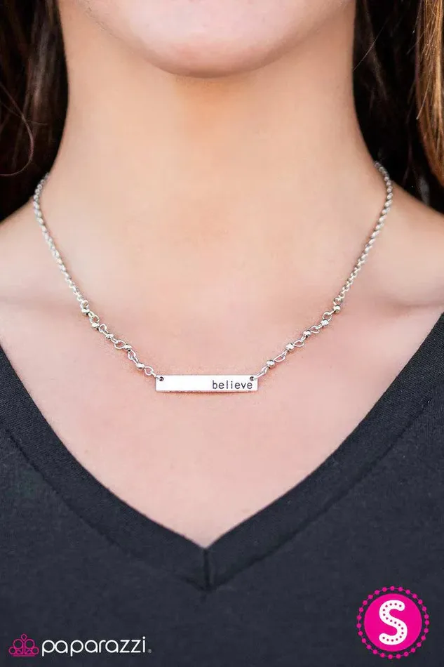 Paparazzi Jewelry Necklaces Paparazzi Necklace Just Believe Silver