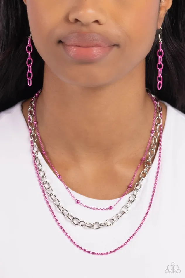 Paparazzi Jewelry Necklaces Paparazzi Necklace Mardi Gras Mayhem Pink