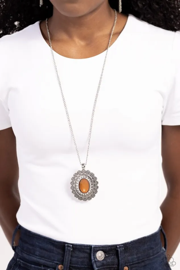 Paparazzi Jewelry Necklaces Paparazzi Necklace Mesa Medallion Brown