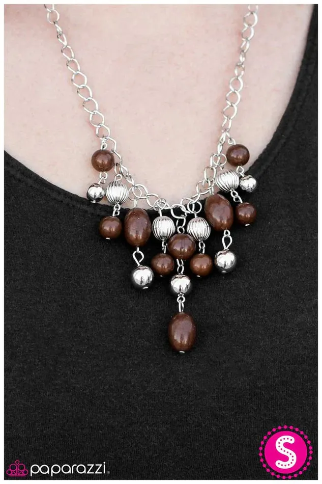 Paparazzi Jewelry Necklaces Paparazzi Necklace Pebble for Your Thoughts Brown