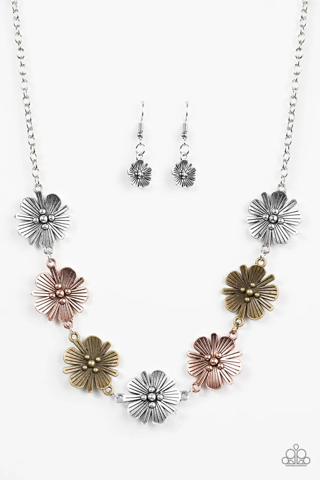 Paparazzi Jewelry Necklaces Paparazzi Necklace Poppin Poppies Multi