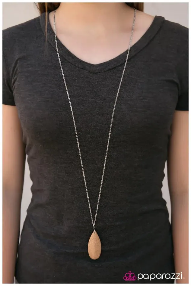 Paparazzi Jewelry Necklaces Paparazzi Necklace Stone River Brown