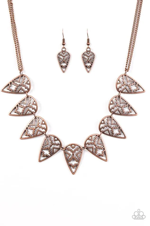 Paparazzi Jewelry Necklaces Paparazzi Necklace Triassic Triumph Copper