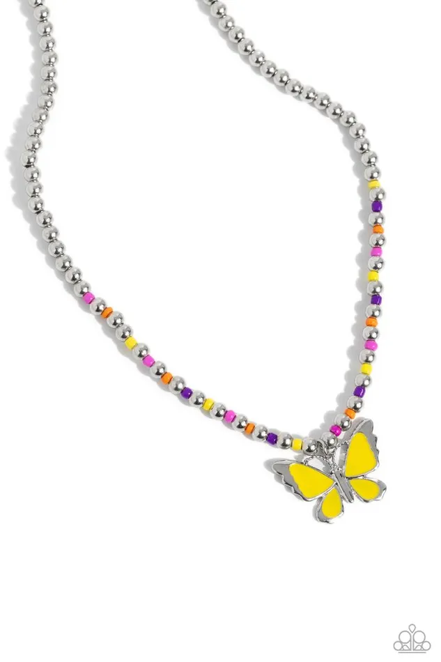 Paparazzi Jewelry Necklaces Paparazzi Necklace Vibrant Flutter Yellow Paparazzi Jewelry Necklaces Paparazzi Necklace Vibrant Flutter Yellow