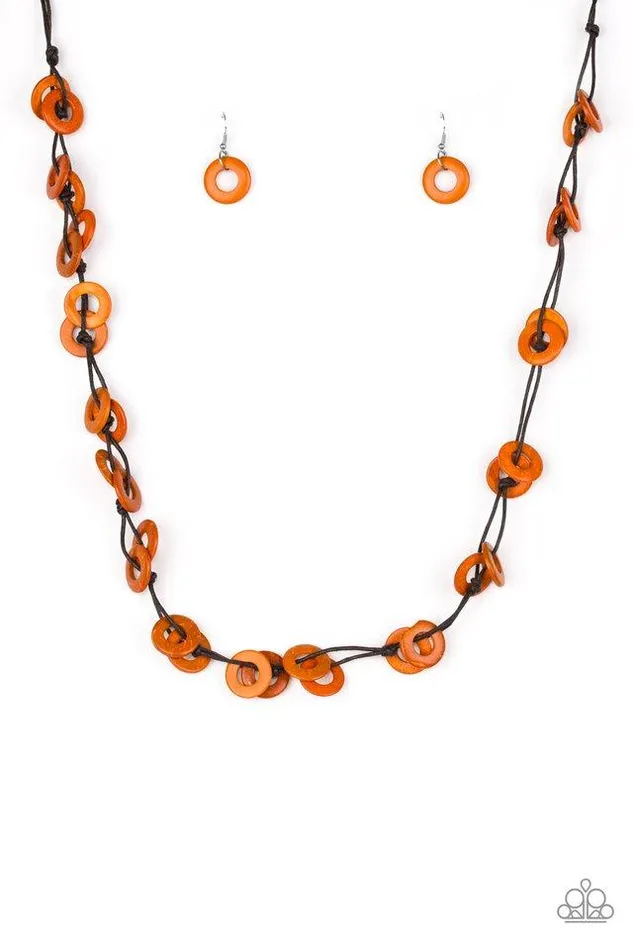 Paparazzi Jewelry Necklaces Paparazzi Necklace Waikiki Winds Orange