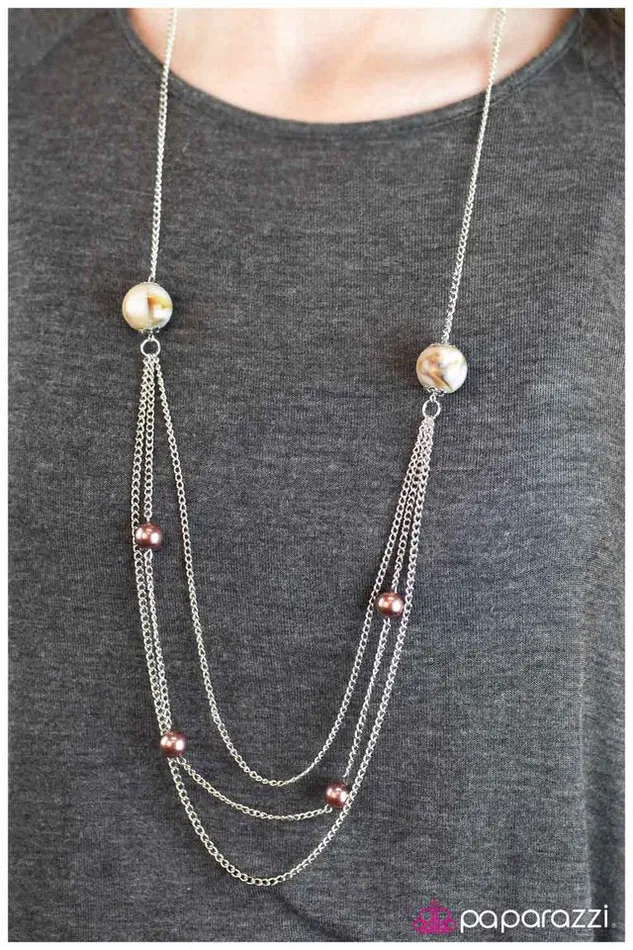 Paparazzi Jewelry Necklaces Paparazzi Necklace Warm Me Over Brown