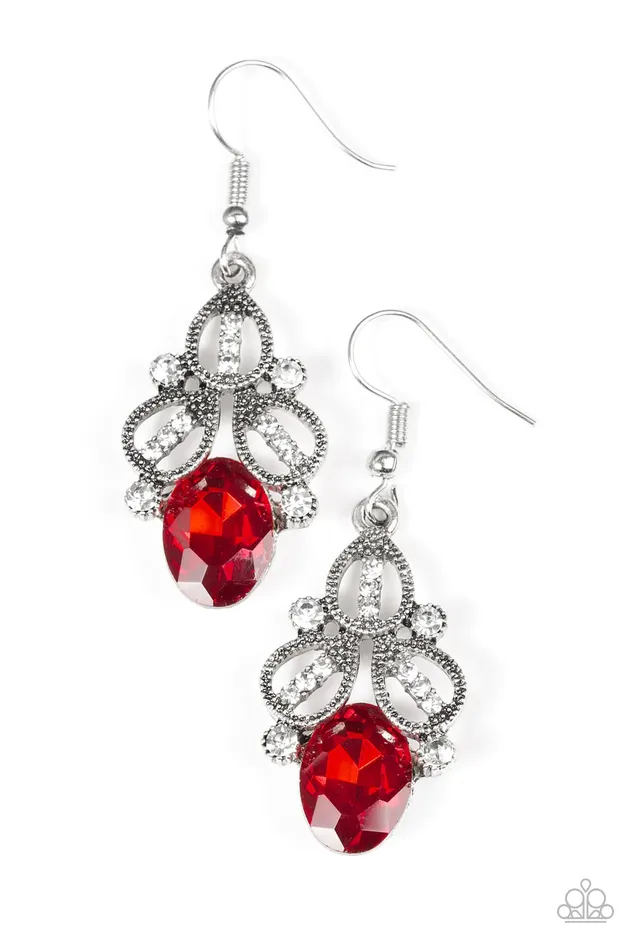 Paparazzi Jewelry Paparazzi Earring A CROWN Pleaser Red Earrings