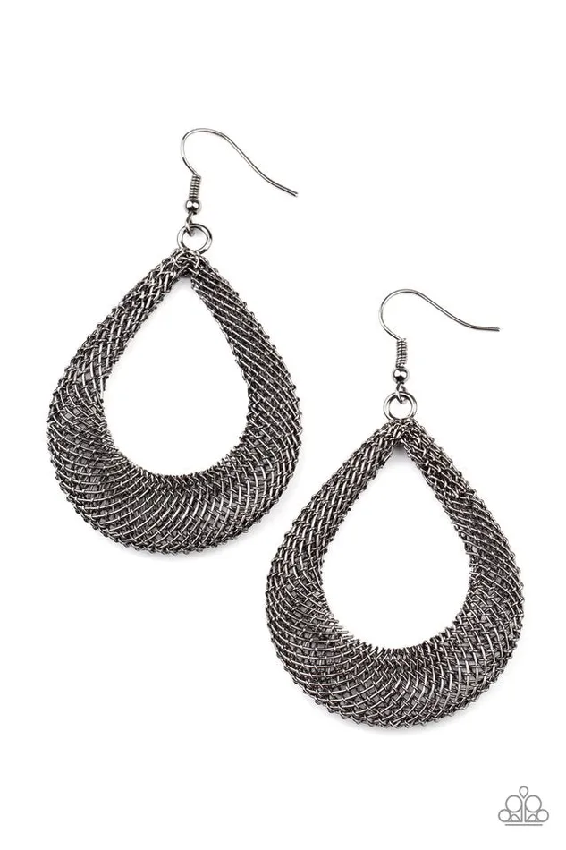 Paparazzi Jewelry Paparazzi Earring A Hot MESH Black Earrings Paparazzi Jewelry Paparazzi Earring A Hot MESH Black Earrings