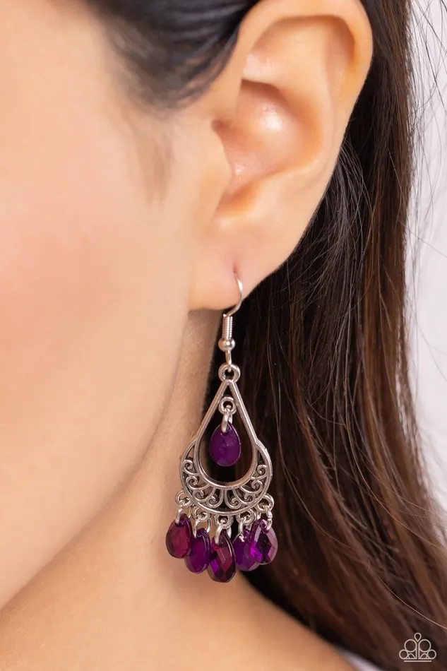 Paparazzi Jewelry Paparazzi Earring Beachside Ballroom Purple Earrings