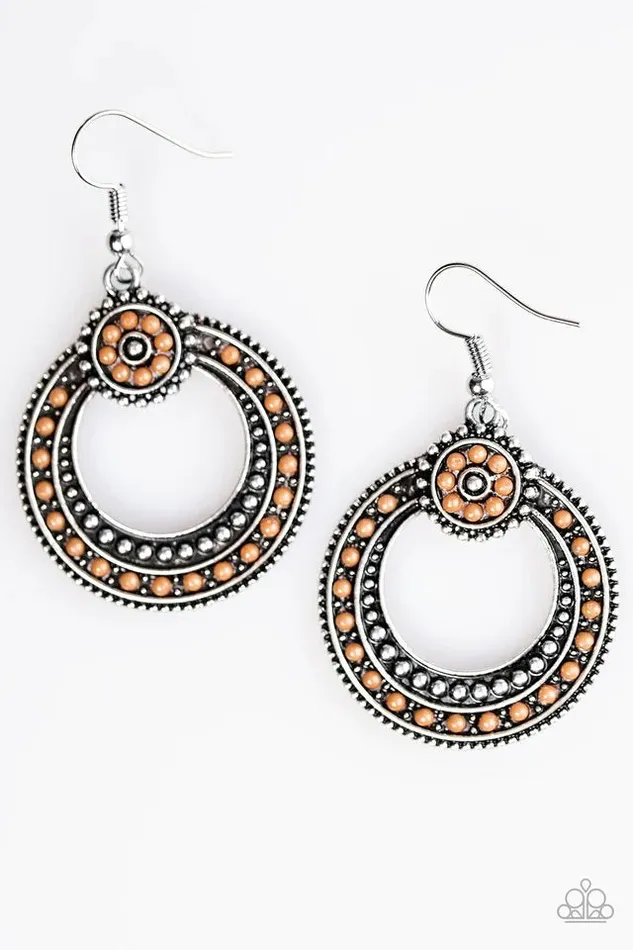 Paparazzi Jewelry Paparazzi Earring Colorful Coasts Brown Earrings