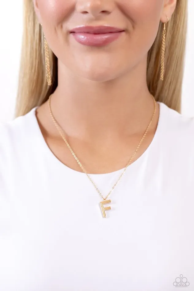 Paparazzi Jewelry Paparazzi Necklace Leave Your Initials Gold F Necklaces