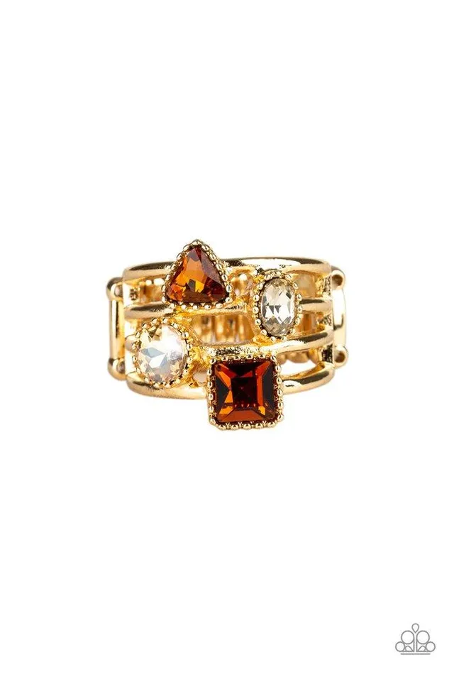 Paparazzi Jewelry Paparazzi Ring Geo Jazz Brown Rings