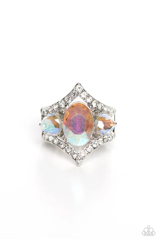 Paparazzi Jewelry Rings Paparazzi Ring Bow Down to Dazzle White Paparazzi Jewelry Rings Paparazzi Ring Bow Down to Dazzle White