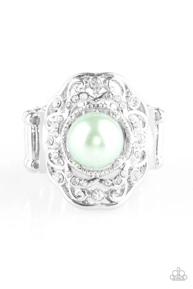 Paparazzi Jewelry Rings Paparazzi Ring Pearl Princess Green