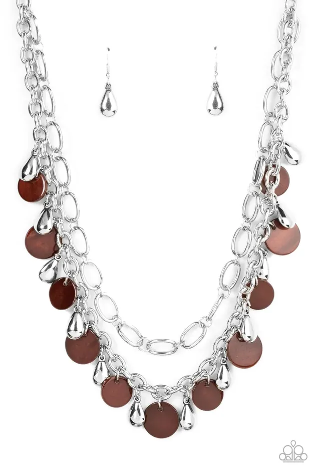 Paparazzi Necklace Beachfront Fabulous Brown Paparazzi Jewelry Necklaces