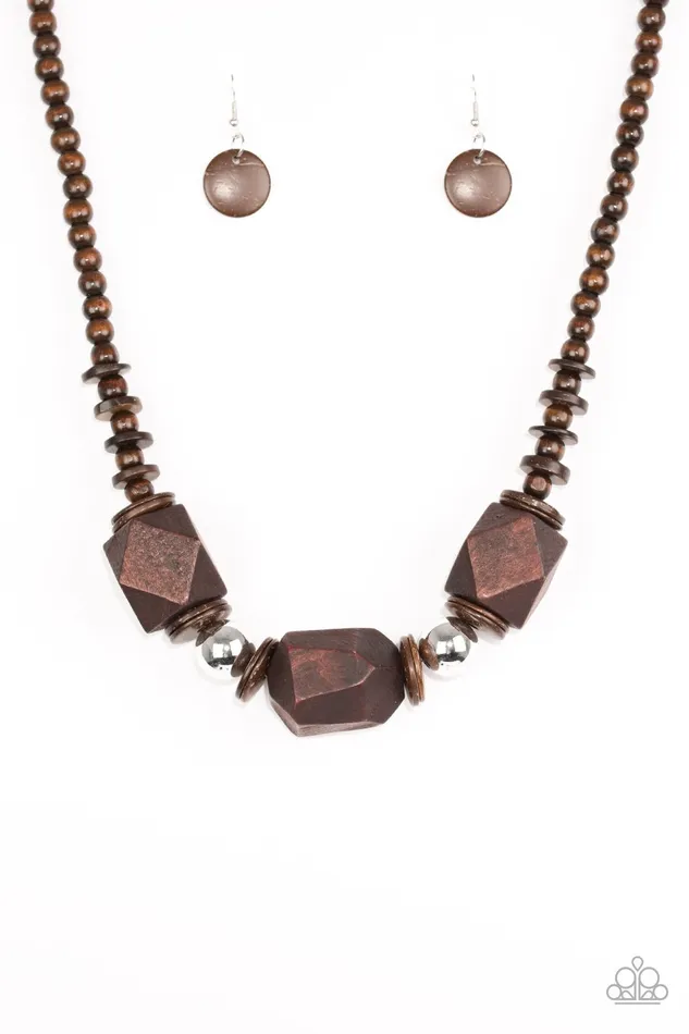 Paparazzi Necklace Costa Maya Majesty Brown Paparazzi Jewelry Necklaces