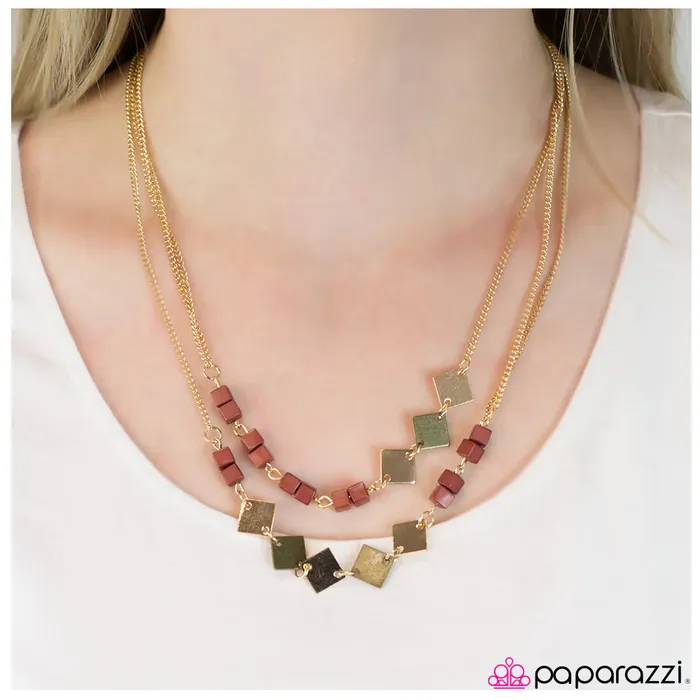 Paparazzi Necklace Desert Diamonds Brown Paparazzi Jewelry Necklaces