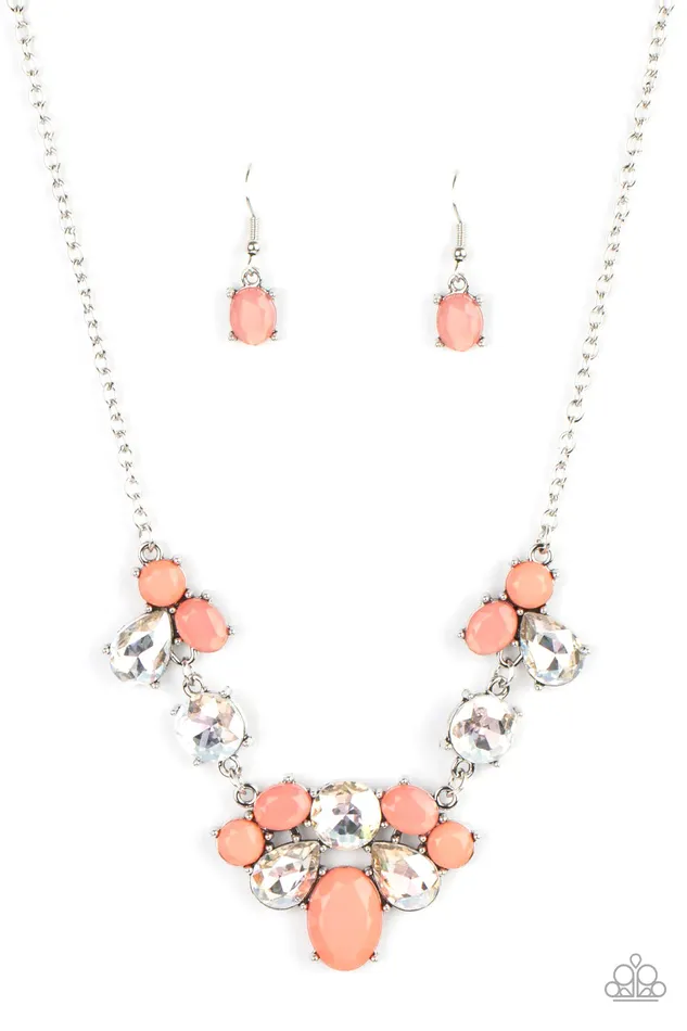 Paparazzi Necklace Ethereal Romance Orange Paparazzi Jewelry Necklaces