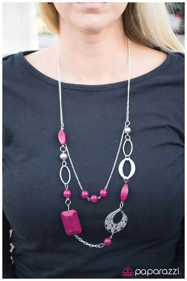 Paparazzi Necklace Ever So Sweet Beaujolais Pink Paparazzi Jewelry Necklaces