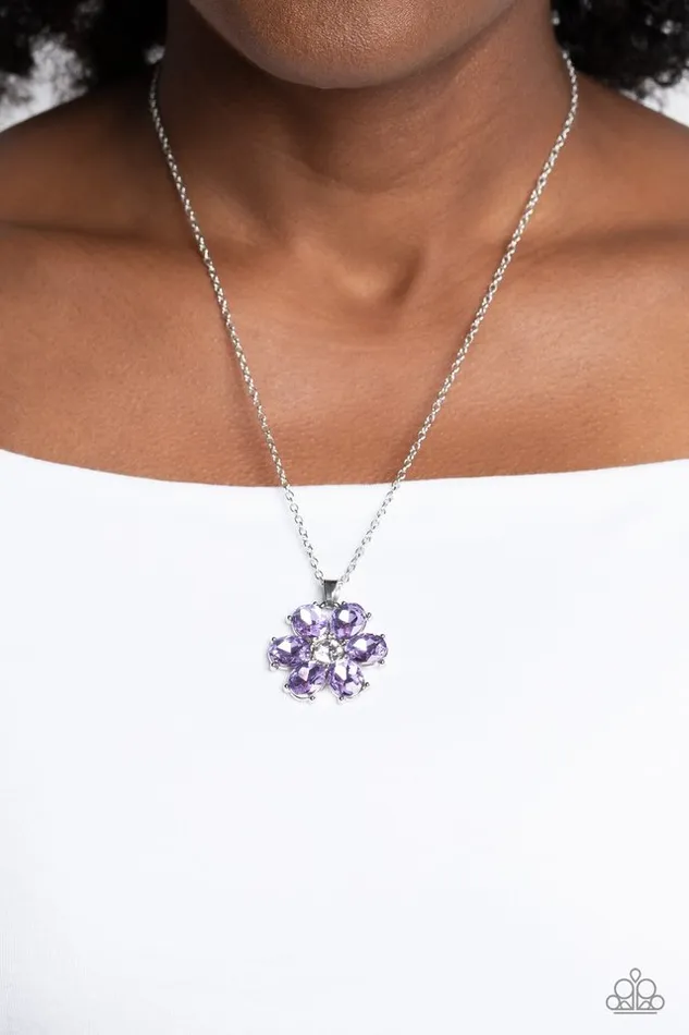 Paparazzi Necklace Fancy Flower Girl Purple Paparazzi Jewelry Necklaces