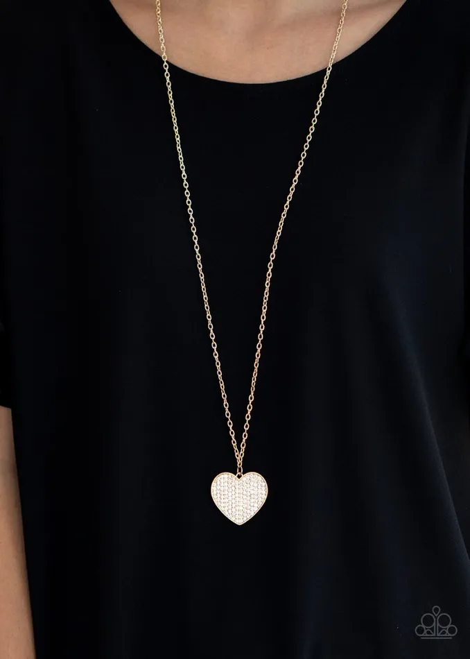 Paparazzi Necklace Have To Learn The HEART Way Gold Paparazzi Jewelry Necklaces
