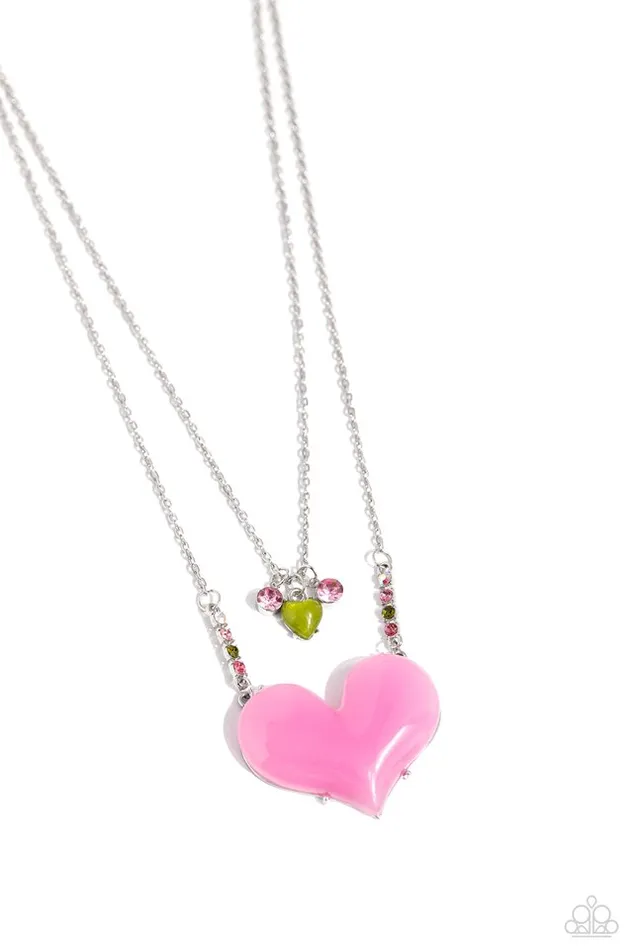 Paparazzi Necklace HeartRacing Recognition Pink Paparazzi Jewelry Necklaces Paparazzi Necklace HeartRacing Recognition Pink Paparazzi Jewelry Necklaces