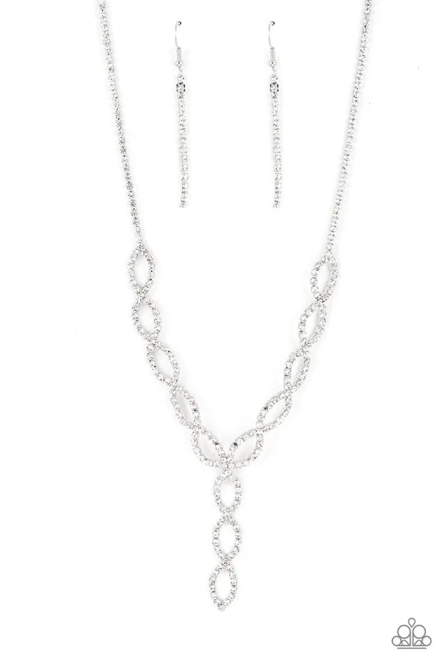 Paparazzi Necklace Infinitely Icy White Paparazzi Jewelry Necklaces