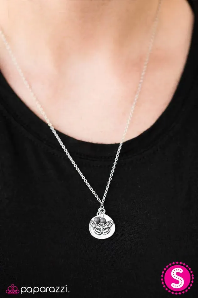 Paparazzi Necklace My Little Butterfly Silver Paparazzi Jewelry Necklaces