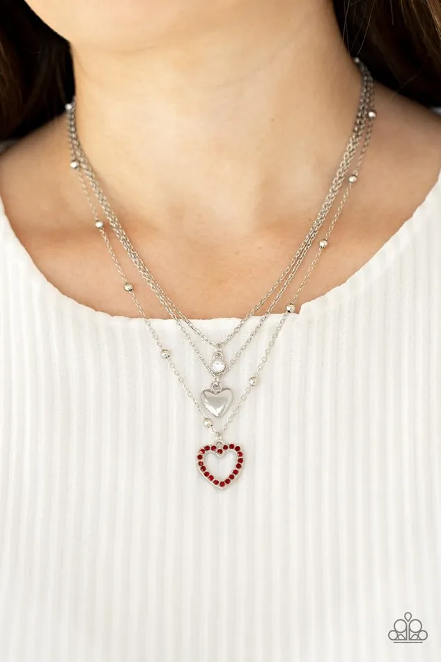 Paparazzi Necklace Never Miss a Beat Red Paparazzi Jewelry Necklaces