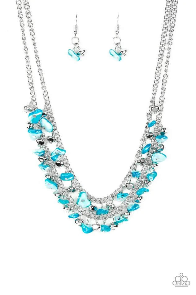 Paparazzi Necklace Pebble Pioneer Blue Paparazzi Jewelry Necklaces