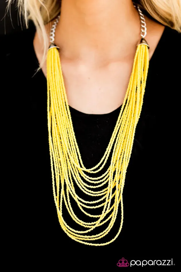 Paparazzi Necklace The Bead Scene Yellow Paparazzi Jewelry Necklaces