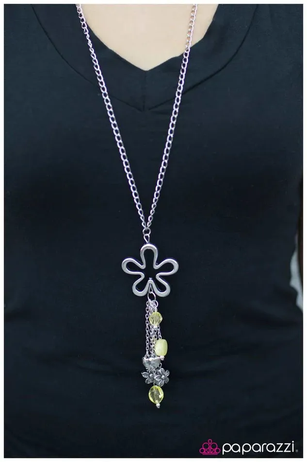 Paparazzi Necklace The Flowers are Blooming Yellow Paparazzi Jewelry Necklaces