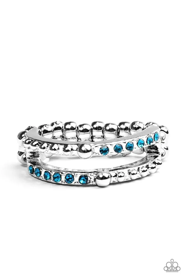 Paparazzi Ring Dauntless Shimmer Blue Paparazzi Jewelry Rings