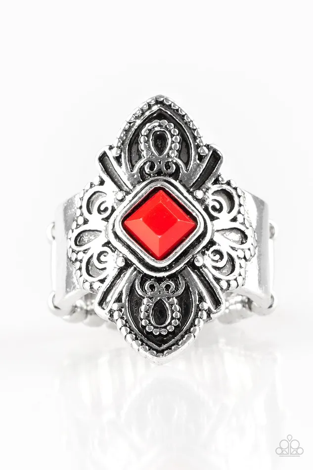 Paparazzi Ring Impressive TREK Record Red Paparazzi Jewelry Rings