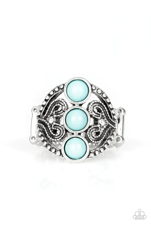 Paparazzi Ring Triple Whammy Blue Paparazzi Jewelry Rings