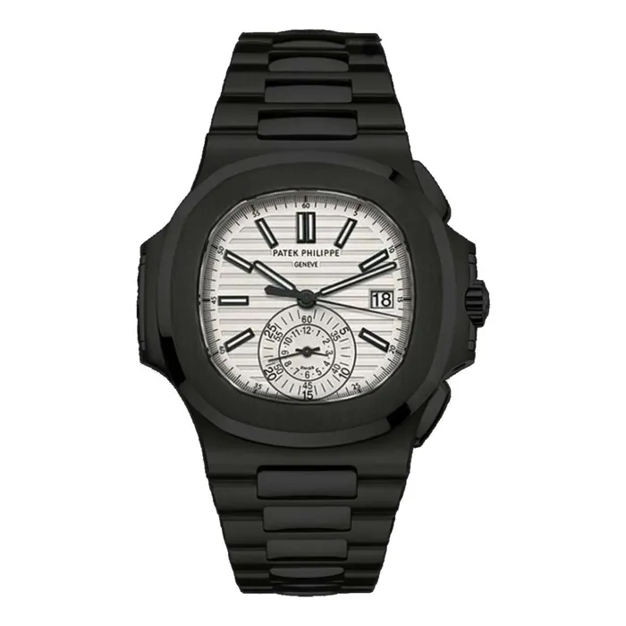 Patek Philippe Nautilus Chronograph 405mm Watch Ref 59801A019 White Dial Black PVD Stainless Steel Bracelet Patek Philippe Bracelets Patek Philippe Nautilus Chronograph 405mm Watch Ref 59801A019 White Dial Black PVD Stainless Steel Bracelet Patek Philippe Bracelets