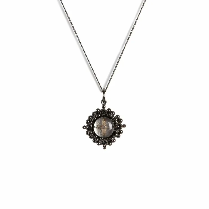 Petite Cloister Charm Necklace Zia Gunmetal Virgins Saints Angels Necklaces
