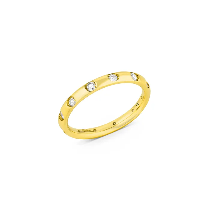 Pomellato 18kt Yellow Gold 12 Round Diamond Band CJ Charles Jewelers Rings Pomellato 18kt Yellow Gold 12 Round Diamond Band CJ Charles Jewelers Rings