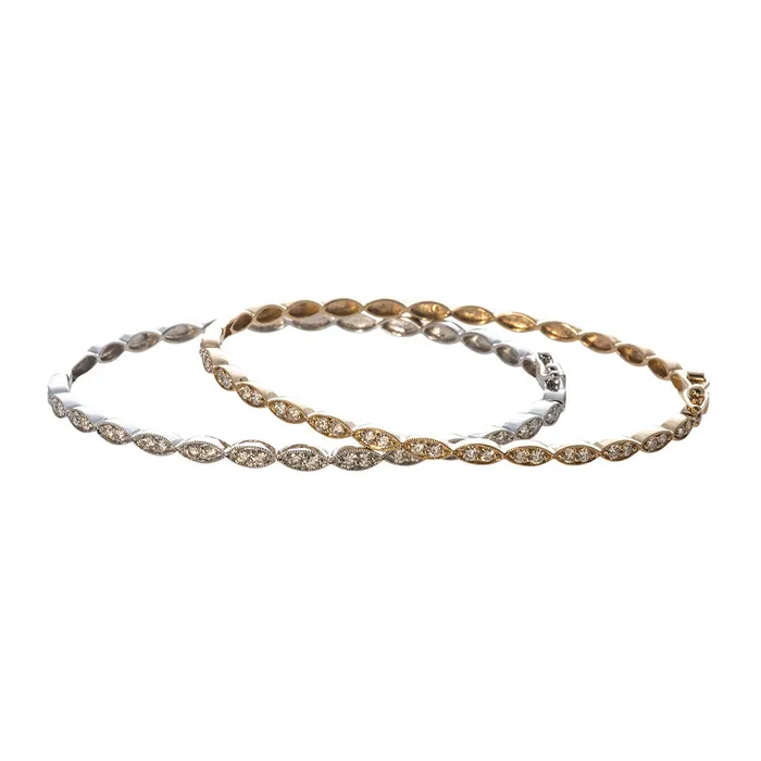 PreStyled Sets Croghans Diamond 14K Yellow Gold Milgrain Marquise Bangle