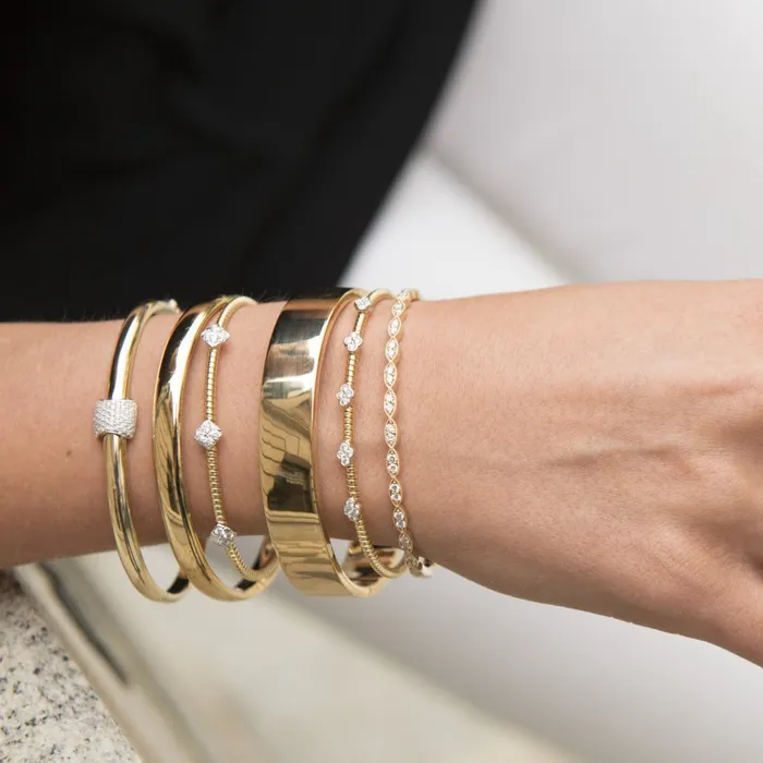 PreStyled Sets Croghans Diamond 14K Yellow Gold Milgrain Marquise Bangle