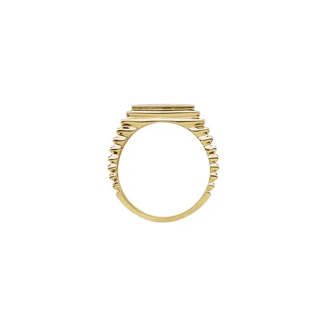 RG Rings 14k Pyramid Signet Ring