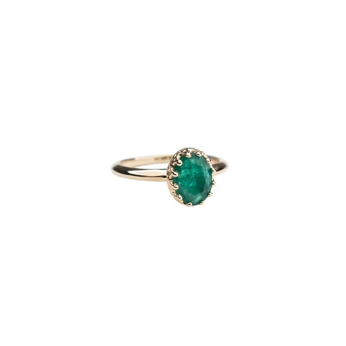 Rings 14k Emerald Crown Ring RG