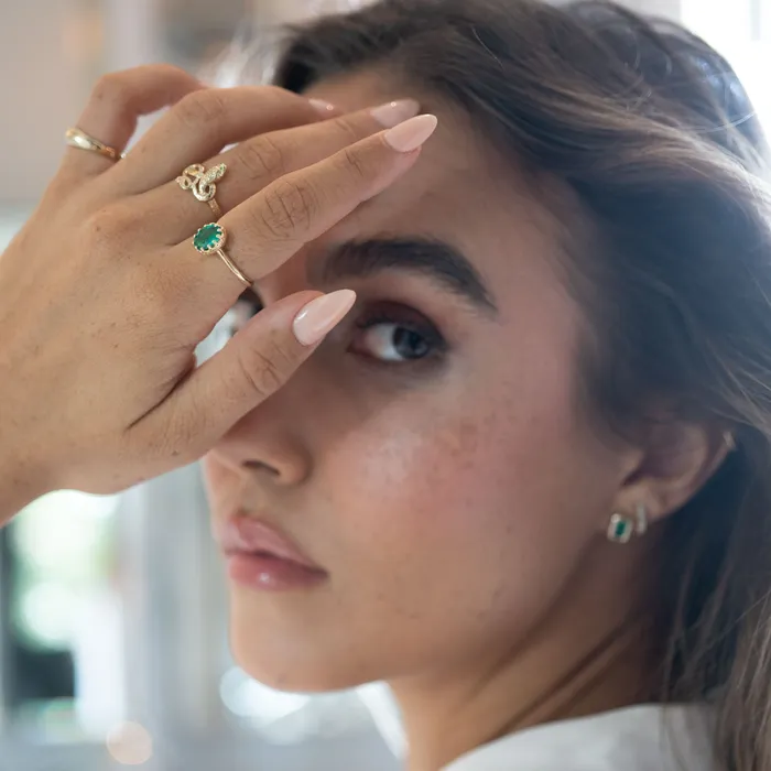 Rings 14k Emerald Crown Ring RG