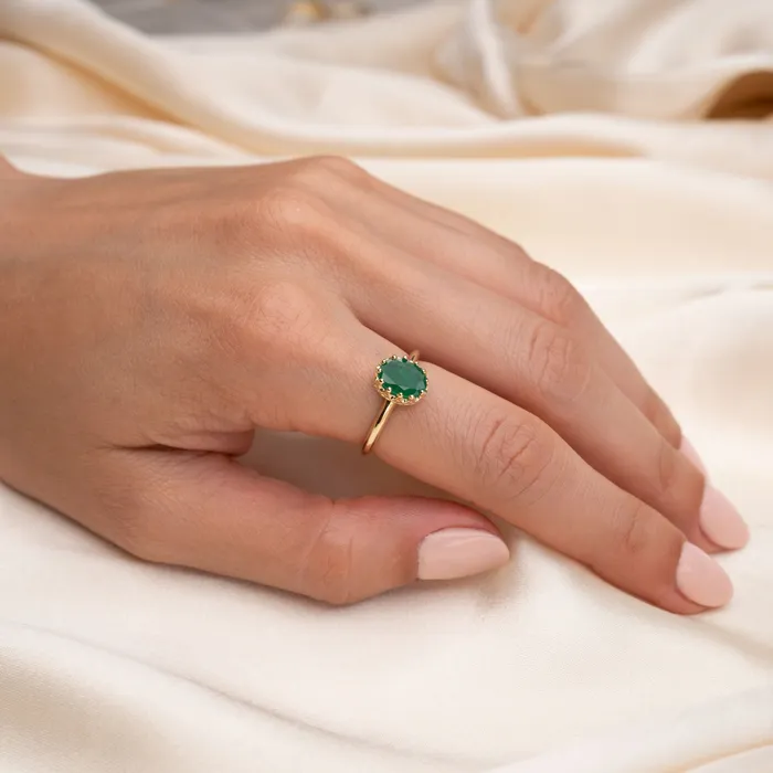 Rings 14k Emerald Crown Ring RG