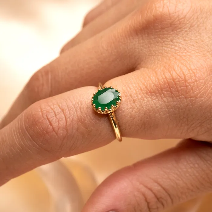 Rings 14k Emerald Crown Ring RG