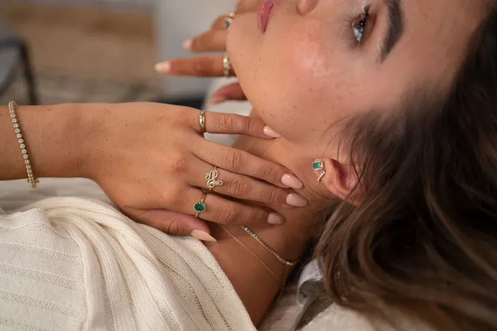 Rings 14k Emerald Crown Ring RG